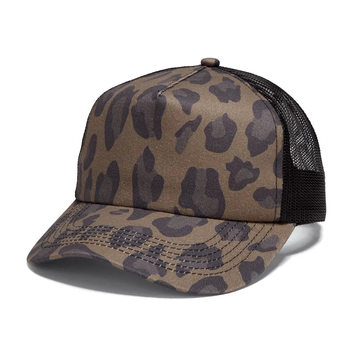 Ccs Leopard Trucker Hat - Black/Brown 1