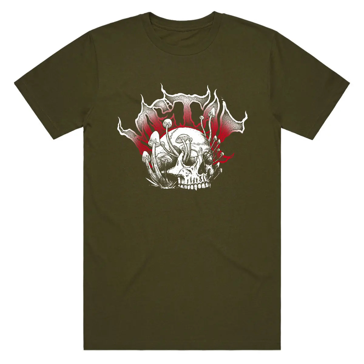 Metal Mushroom T-Shirt - Army Green 1