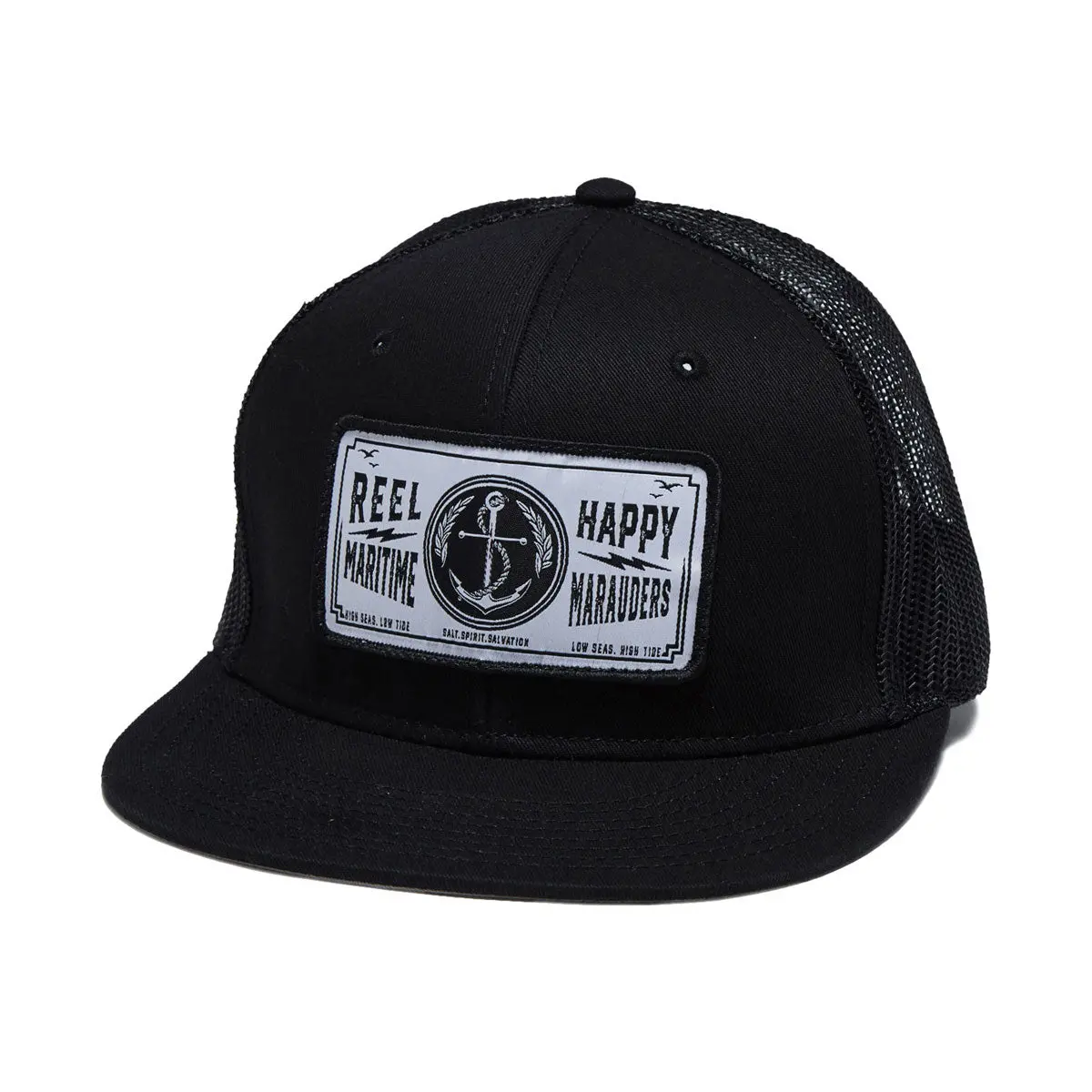 Reel Happy Anchor Trucker Hat - Black 1