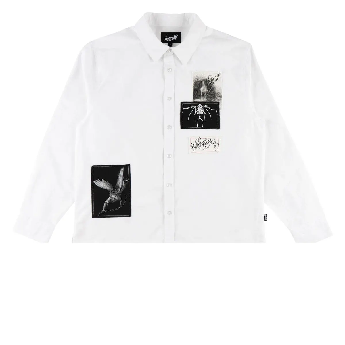 Welcome Bygone Oxford Patches Long Sleeve Shirt - White 1