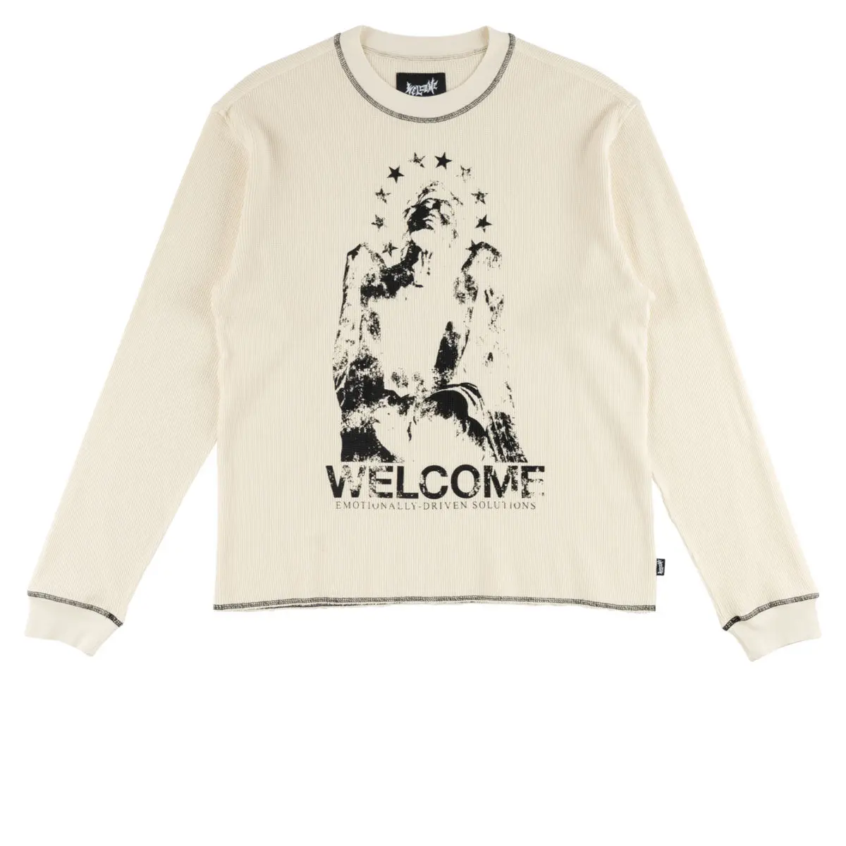 Welcome Seraph Contrast Stitch Thermal Shirt - Bone 1