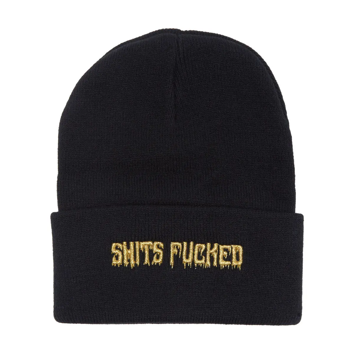 Designer Trash Shits Dripped Beanie - Black 1