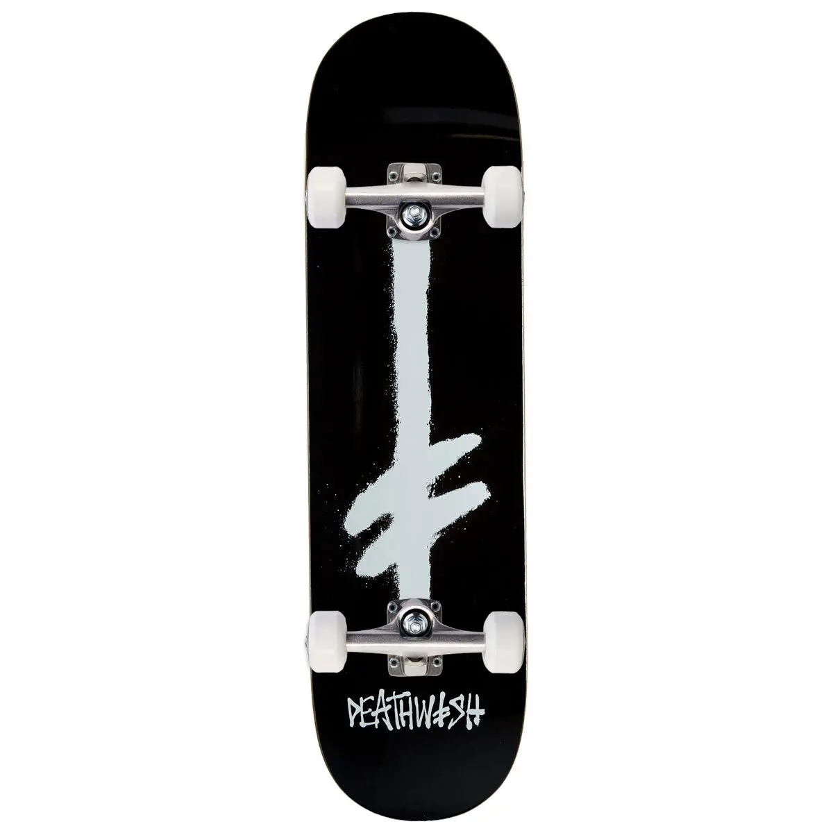 Deathwish Gang Spray Skateboard Complete - Black/White - 8.25" 1