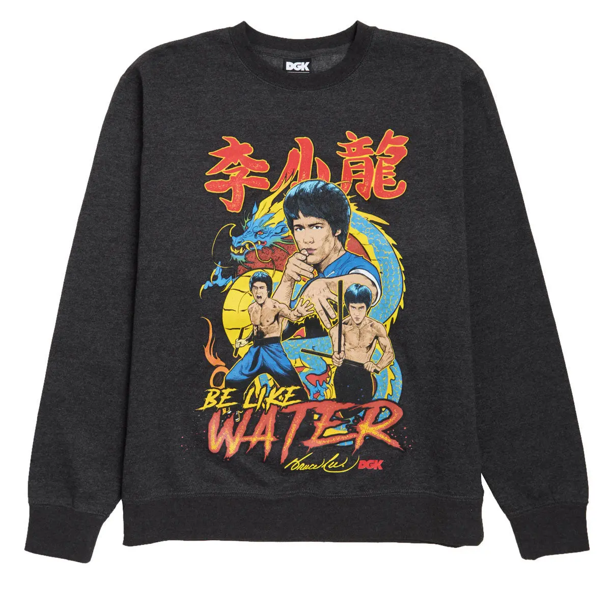 Dgk X Bruce Lee Fury Sweatshirt - Charcoal Heather 1