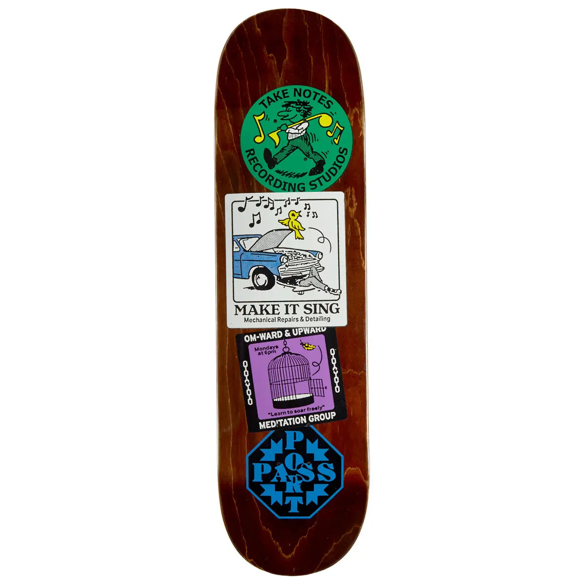 Passport Coaster Series Om-Ward And Upward Skateboard Deck - 8.375" 1