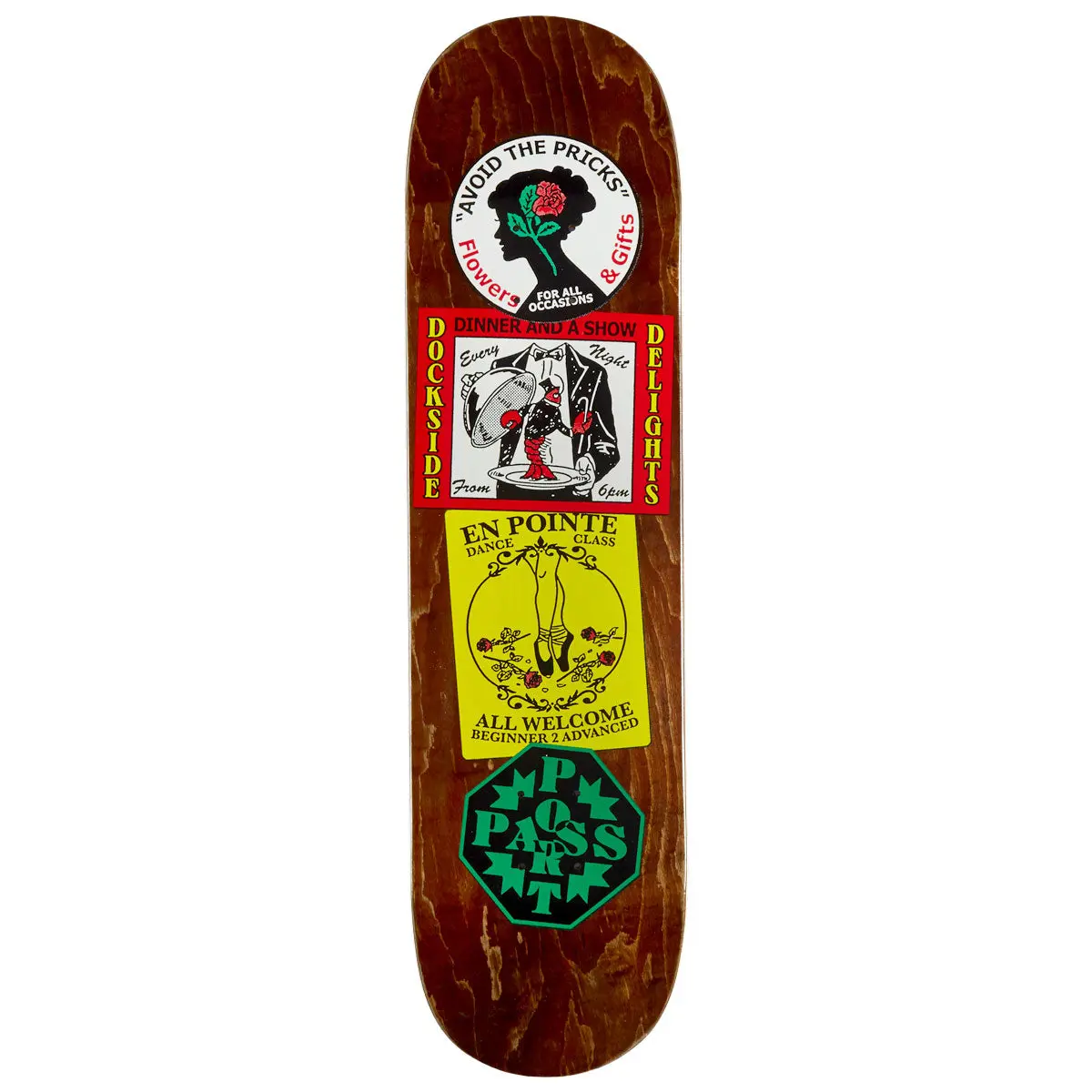 Passport Coaster Series Flowers And Gifts Skateboard Deck - 8.125" 1