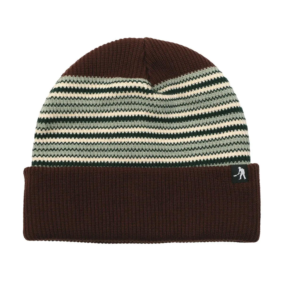 Passport Striped Organic Knit Beanie - Choc 1