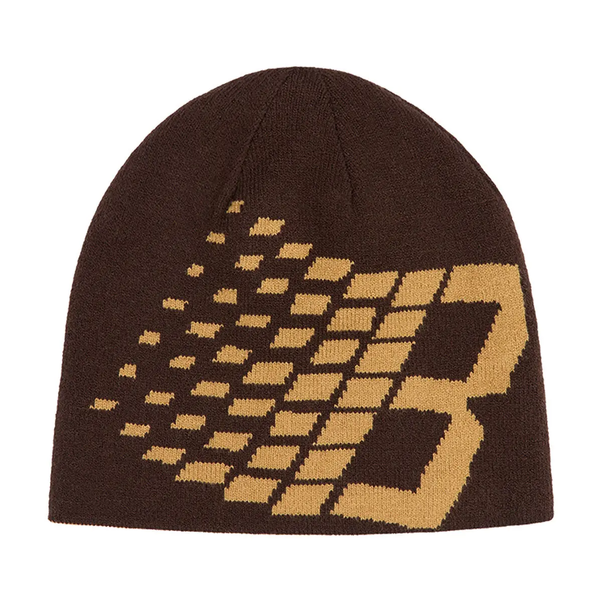 Bronze 56K Emo Stripe B Skully Beanie - Brown 1