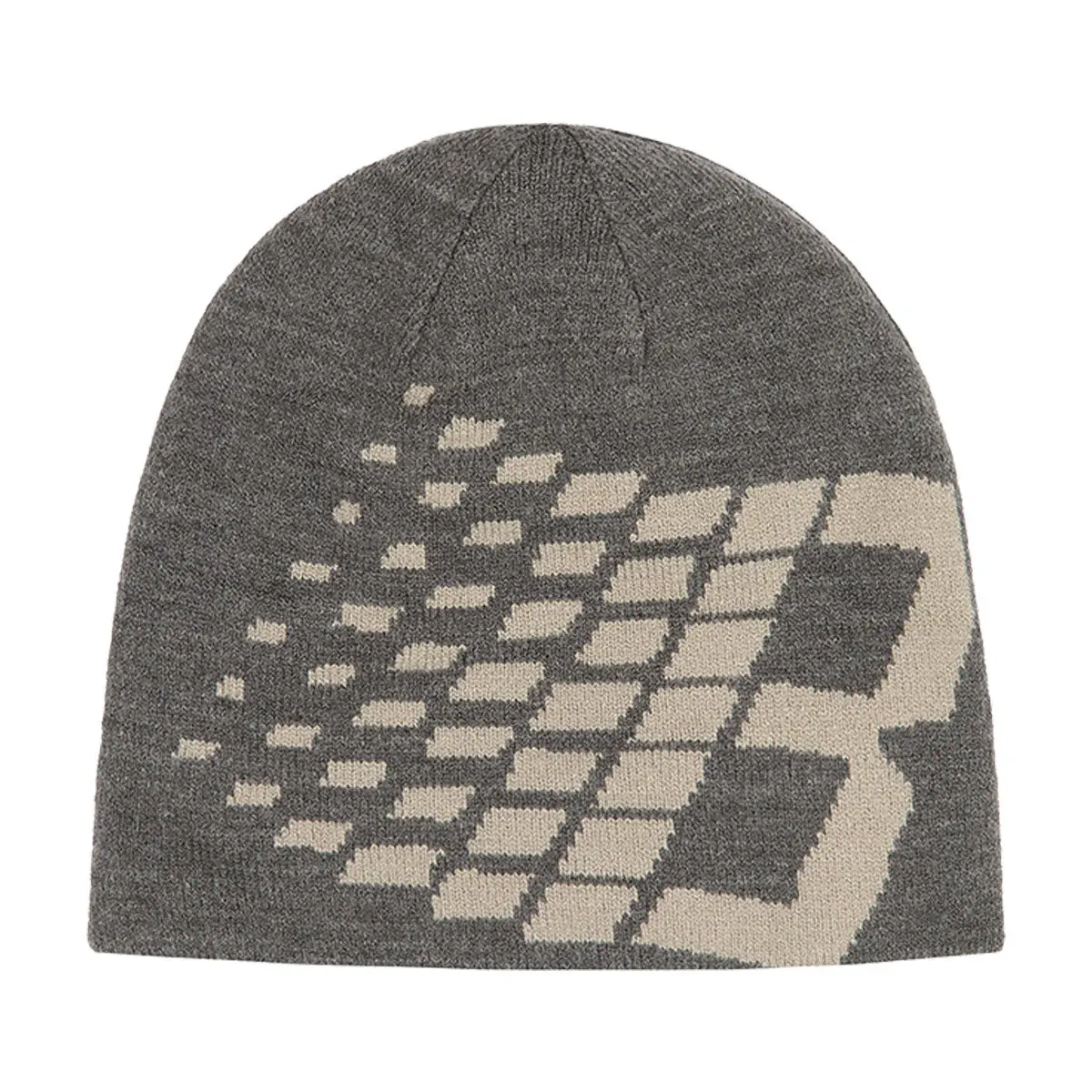 Bronze 56K Emo Stripe B Skully Beanie - Grey 1