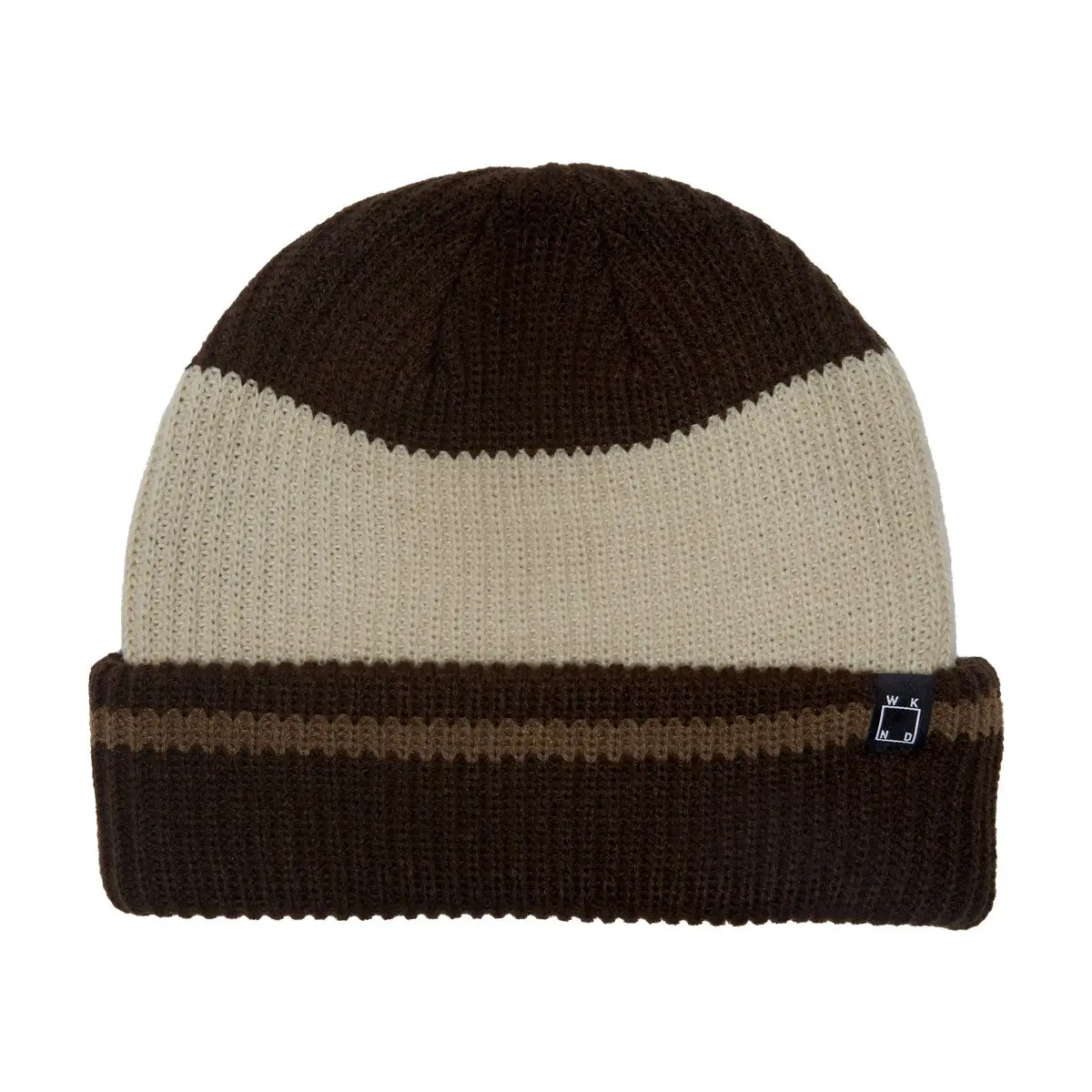 Wknd Stripe Beanie - Brown 1