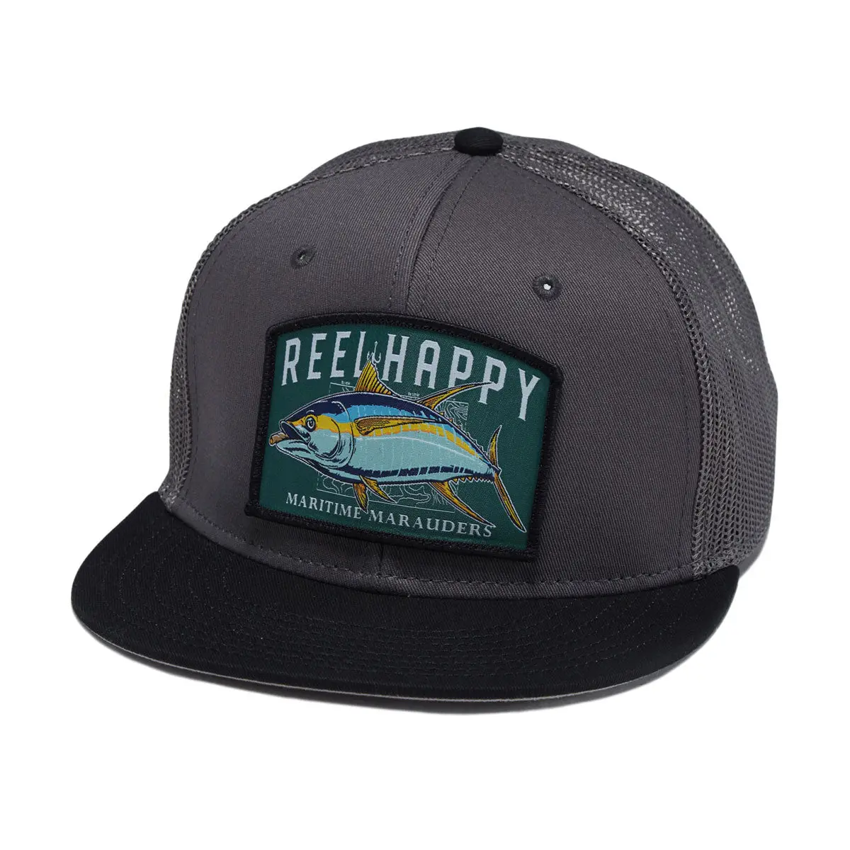 Reel Happy Tuna Grande Trucker Hat - Grey/Black 1