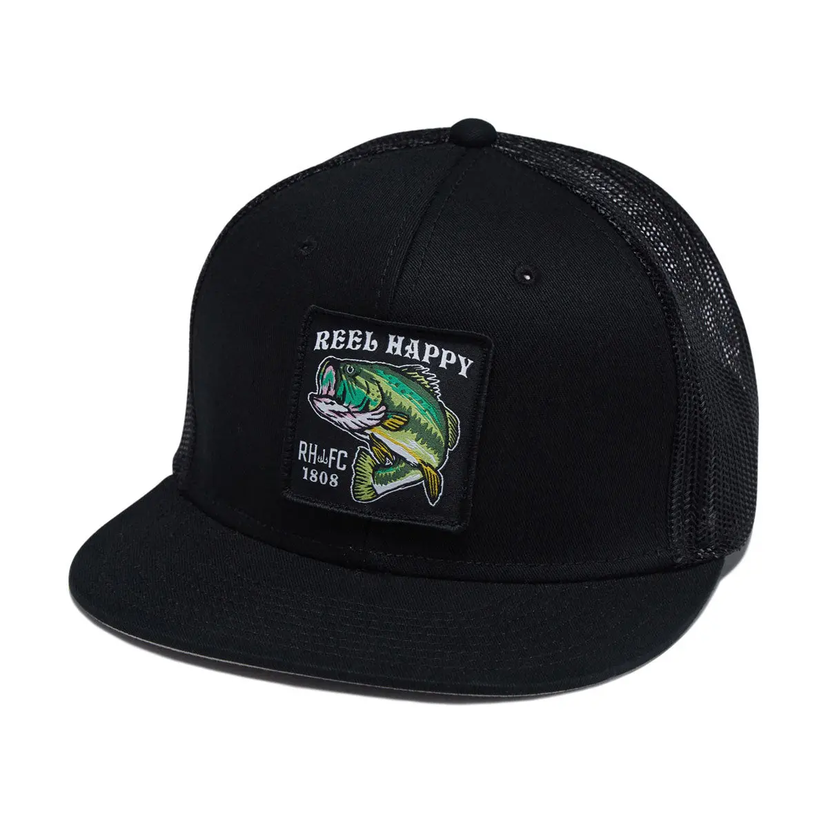 Reel Happy Large Marge Trucker Hat - Black 1