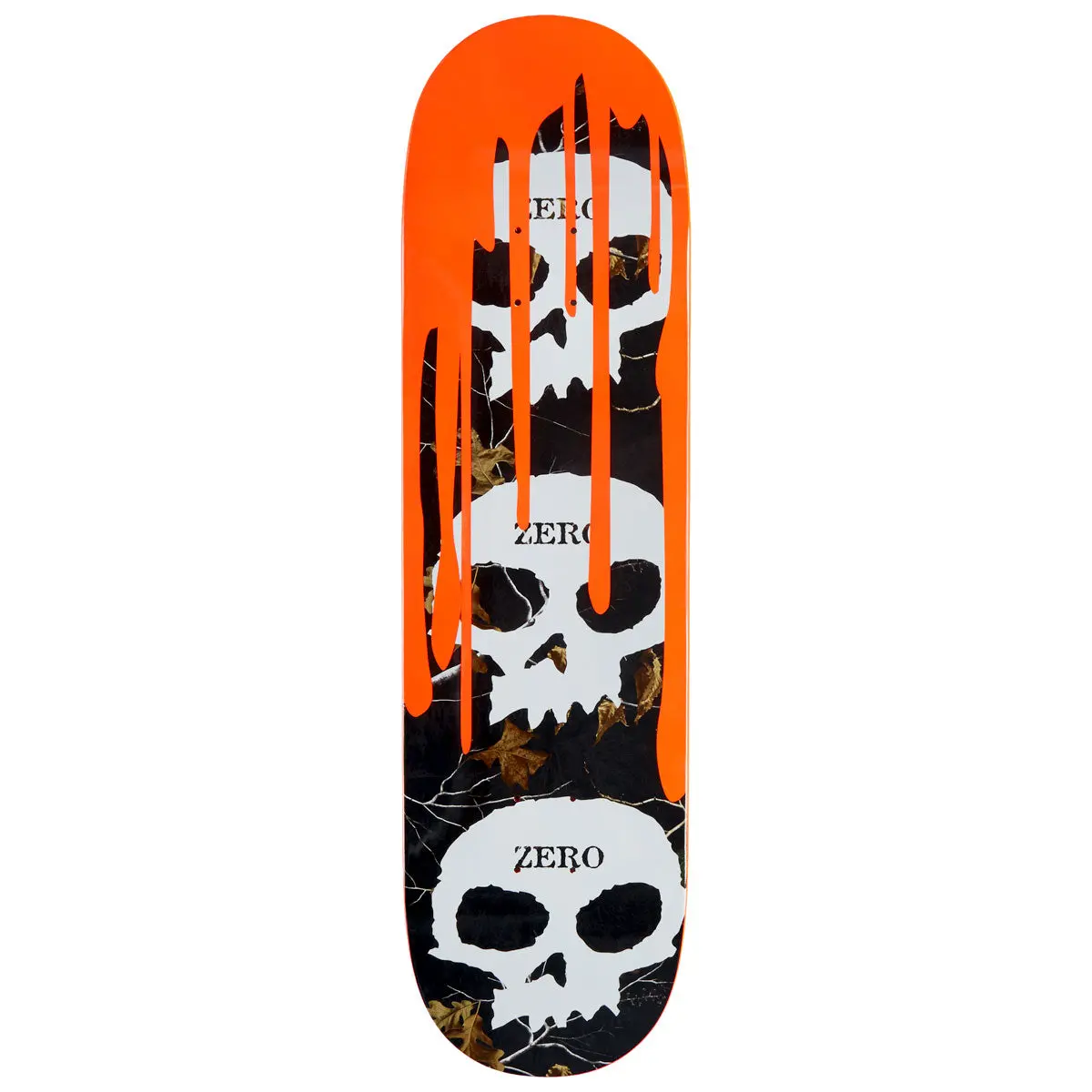 Zero X Realtree 3 Skull Blood Skateboard Deck - Orange - 8.50" 1