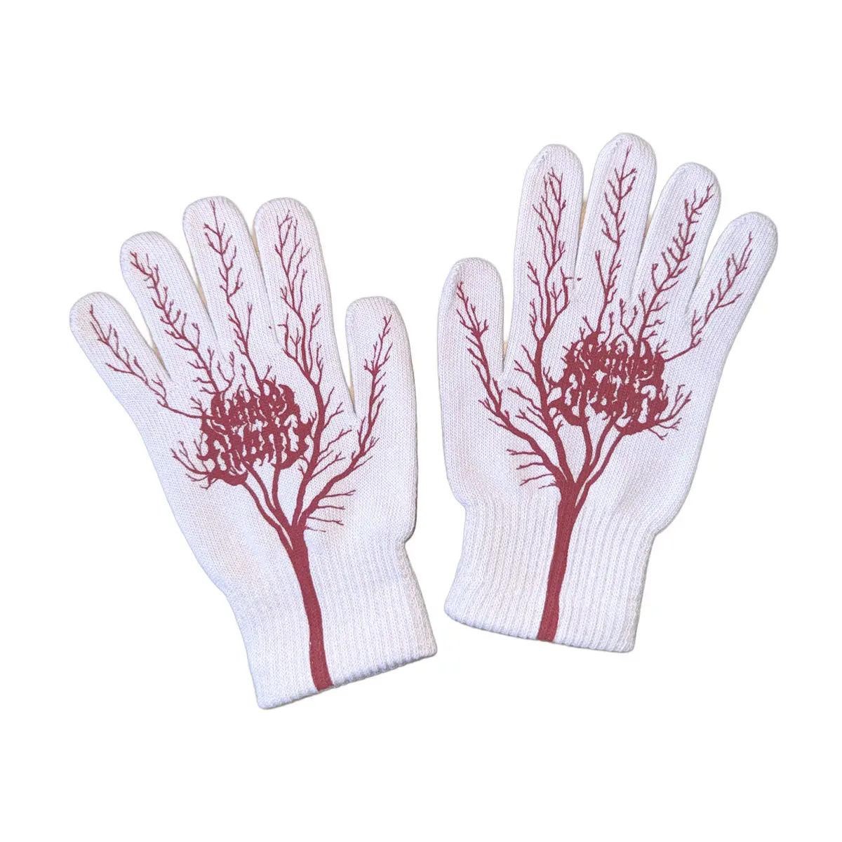 Satan's Drano Vein Gloves - White/Red 1