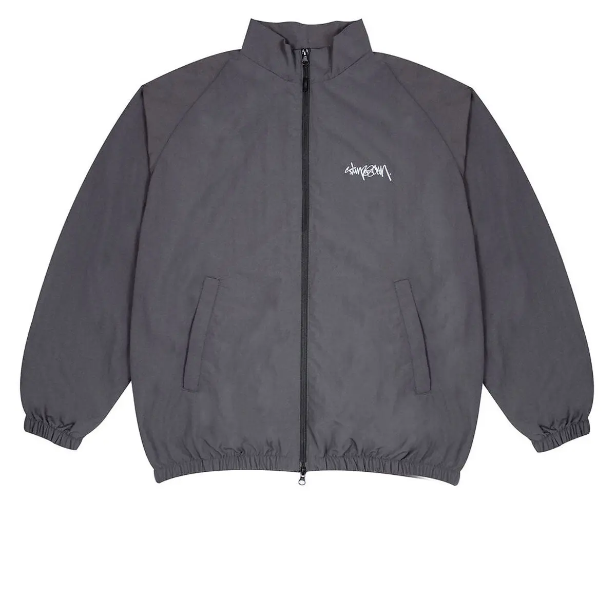 Timescan Script Logo Windbreaker Jacket - Dark Grey 1