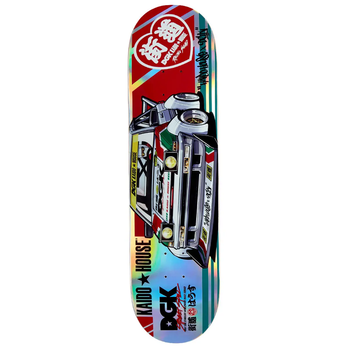 Dgk X Kaido House Raceway Skateboard Deck - Rainbow Prismatic - 8.25" 1