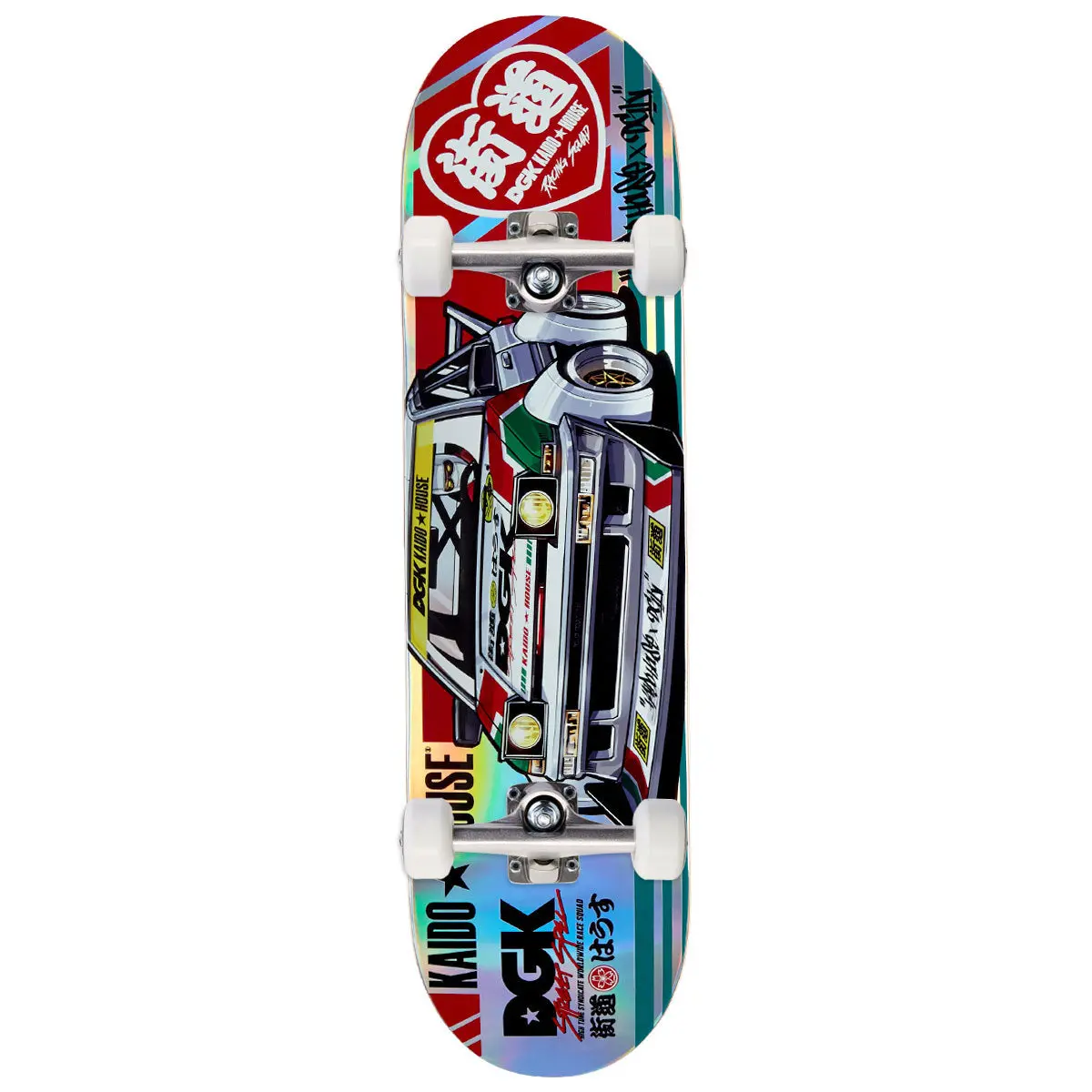 Dgk X Kaido House Raceway Skateboard Complete - Rainbow Prismatic - 8.25" 1