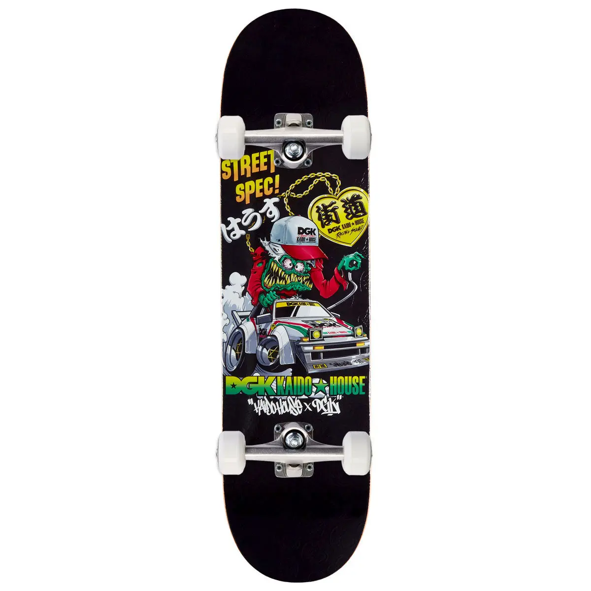 Dgk X Kaido House Wide Open Embossed Skateboard Complete - Black - 8.06" 1
