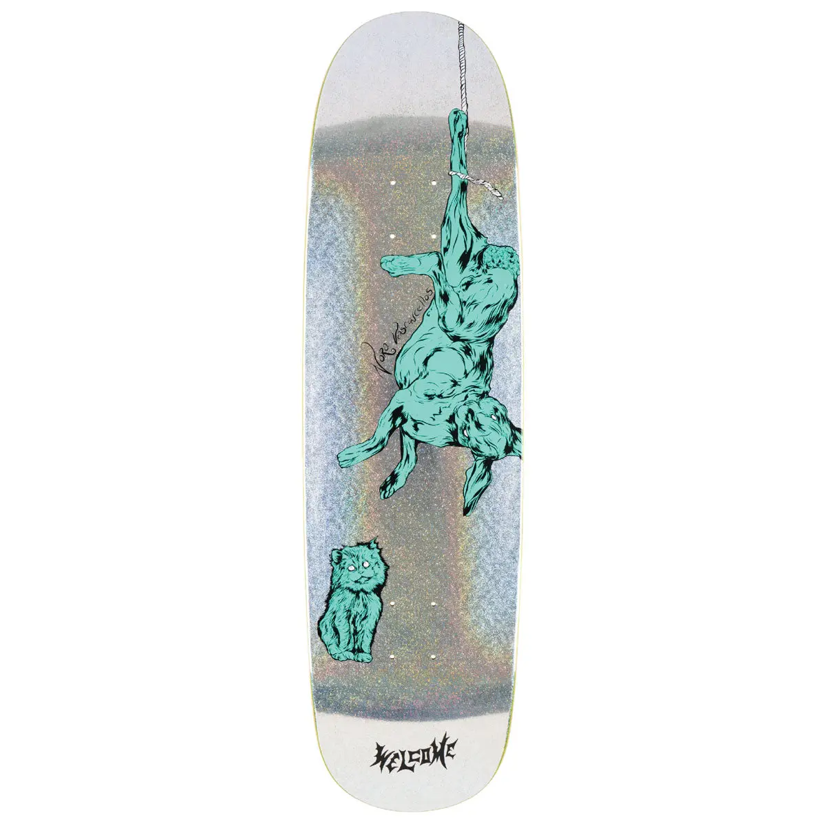Welcome Fairy Tale Nora Vasconcellos On Sphynx Skateboard Deck - Glitter Prism Foil - 8.80" 1