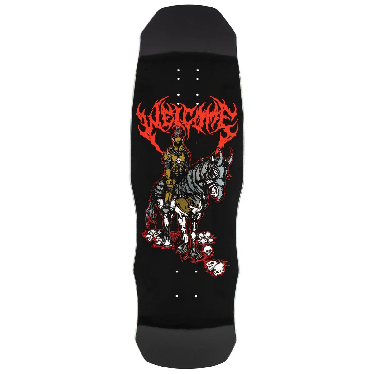 Welcome Rider On Dark Lord Skateboard Deck - Black/Gold Foil - 9.75" 1