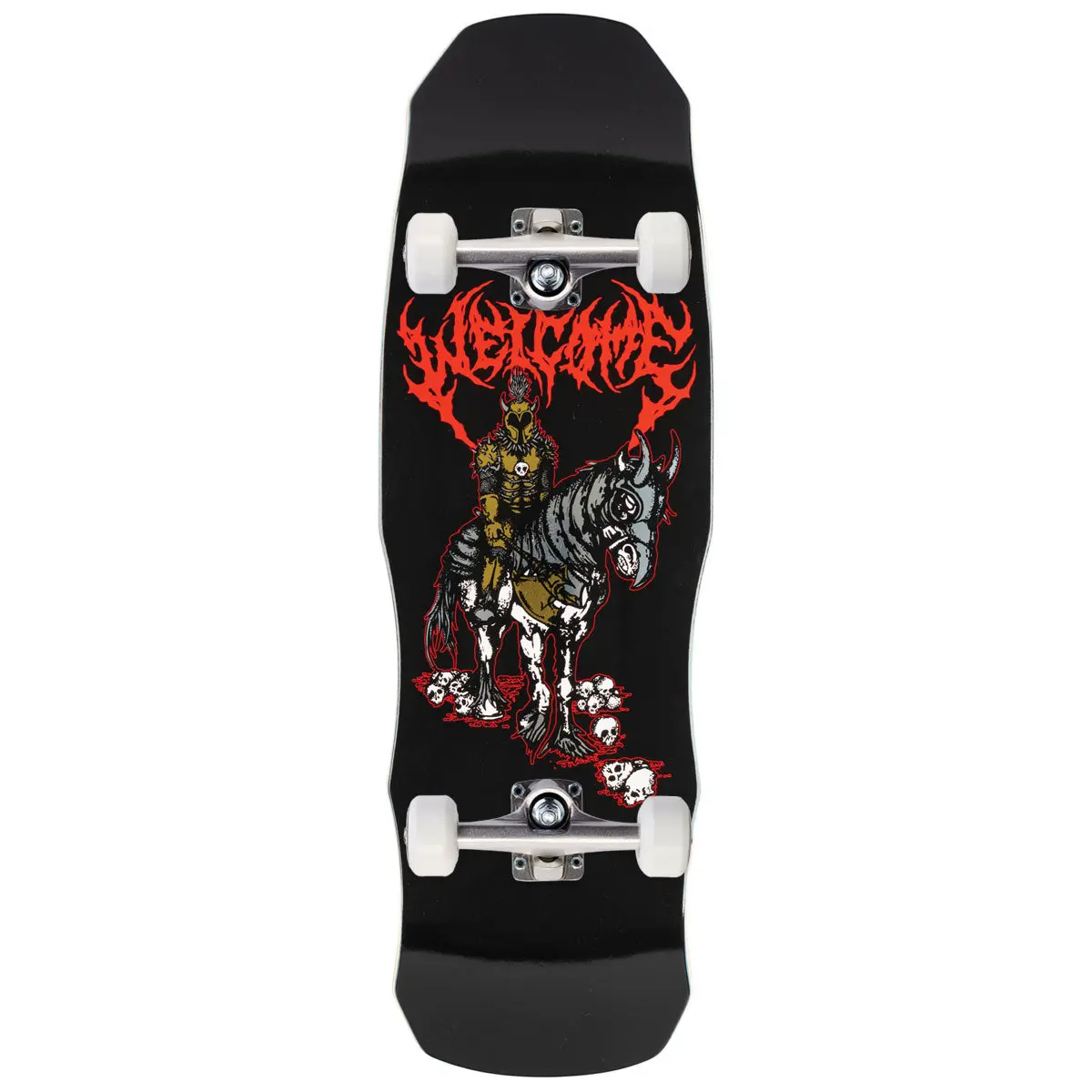 Welcome Rider On Dark Lord Skateboard Complete - Black/Gold Foil - 9.75" 1