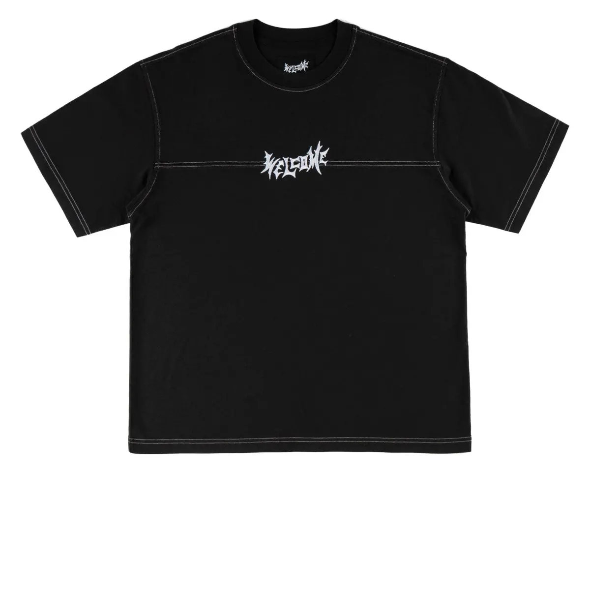Welcome Vamp Football Knit T-Shirt - Black/White 1
