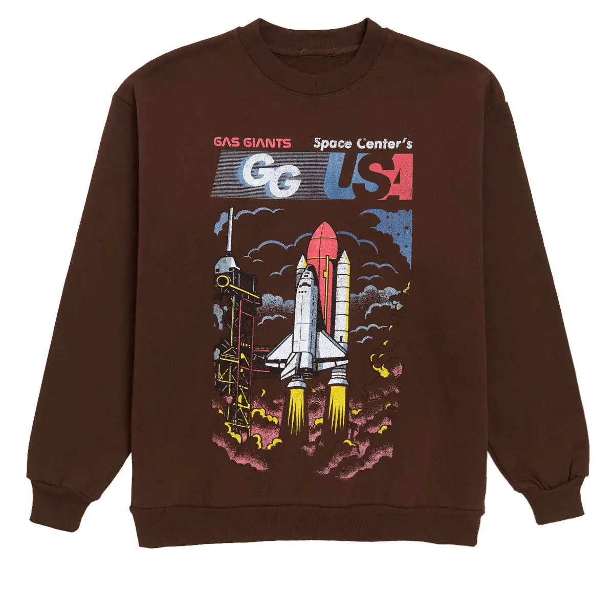 Gas Giants Space Crewneck Sweatshirt - Brown 1
