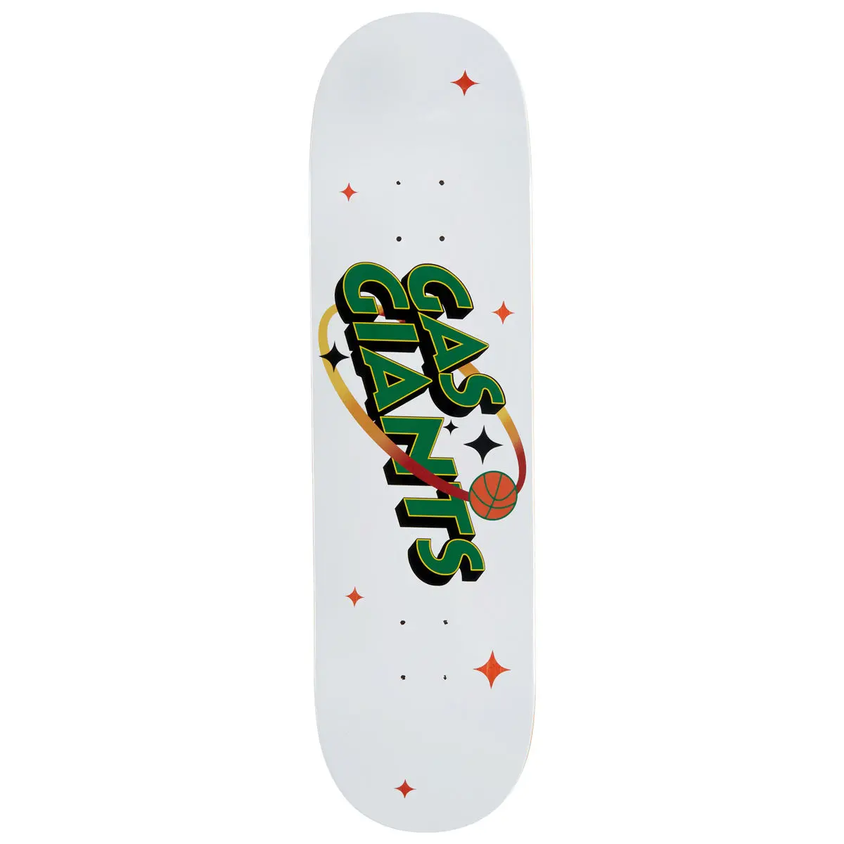 Gas Giants Classic Logo Skateboard Deck - Green/White/Gold - 8.50" 1