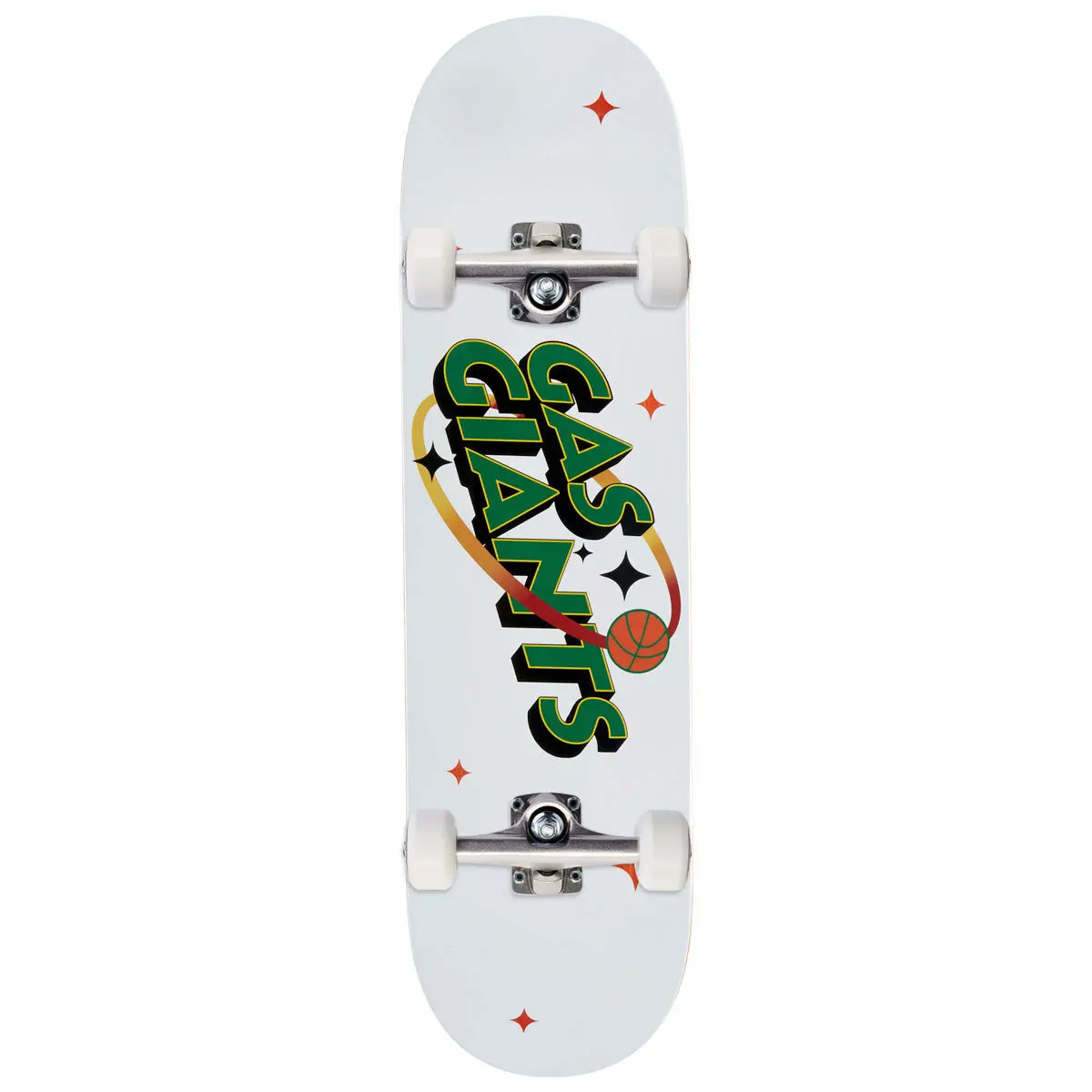 Gas Giants Classic Logo Skateboard Complete - Green/White/Gold - 8.50" 1
