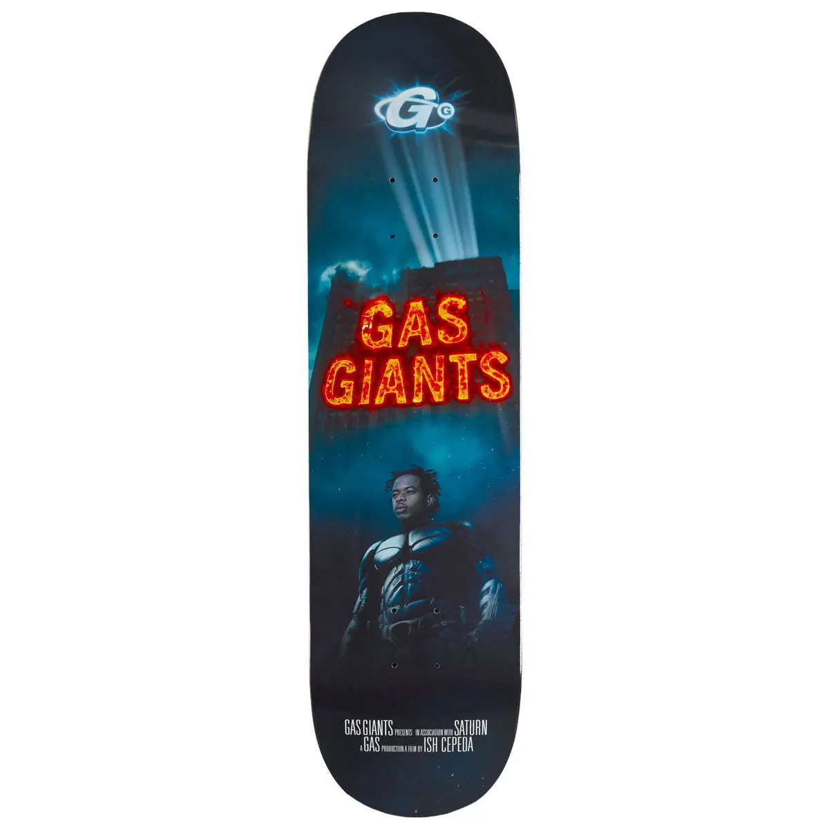 Gas Giants Ish Cepeda Hero Skateboard Deck - Black/Red - 8.25" 1