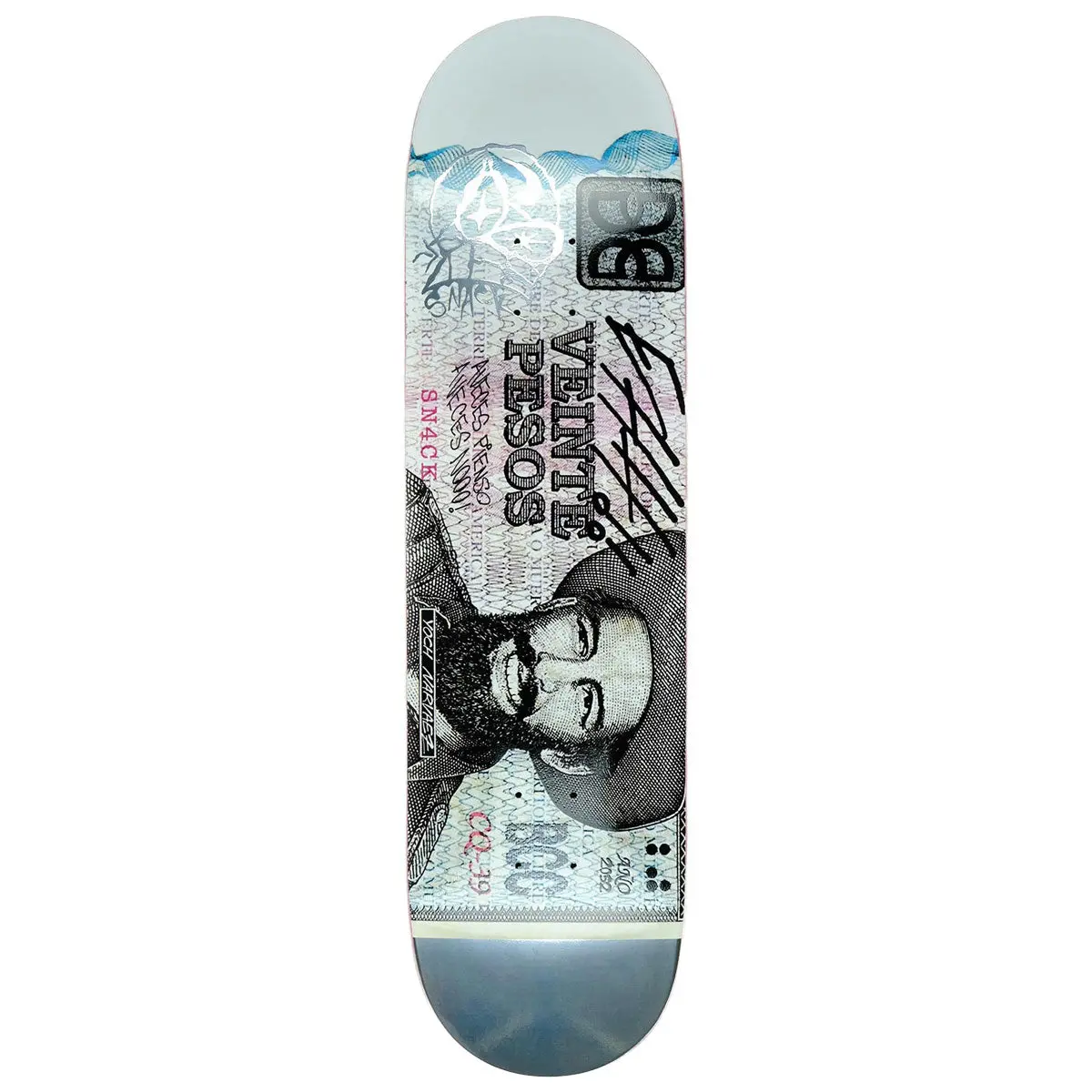 Snack Narvaez Veinte Peso Skateboard Deck - 8.38" 1
