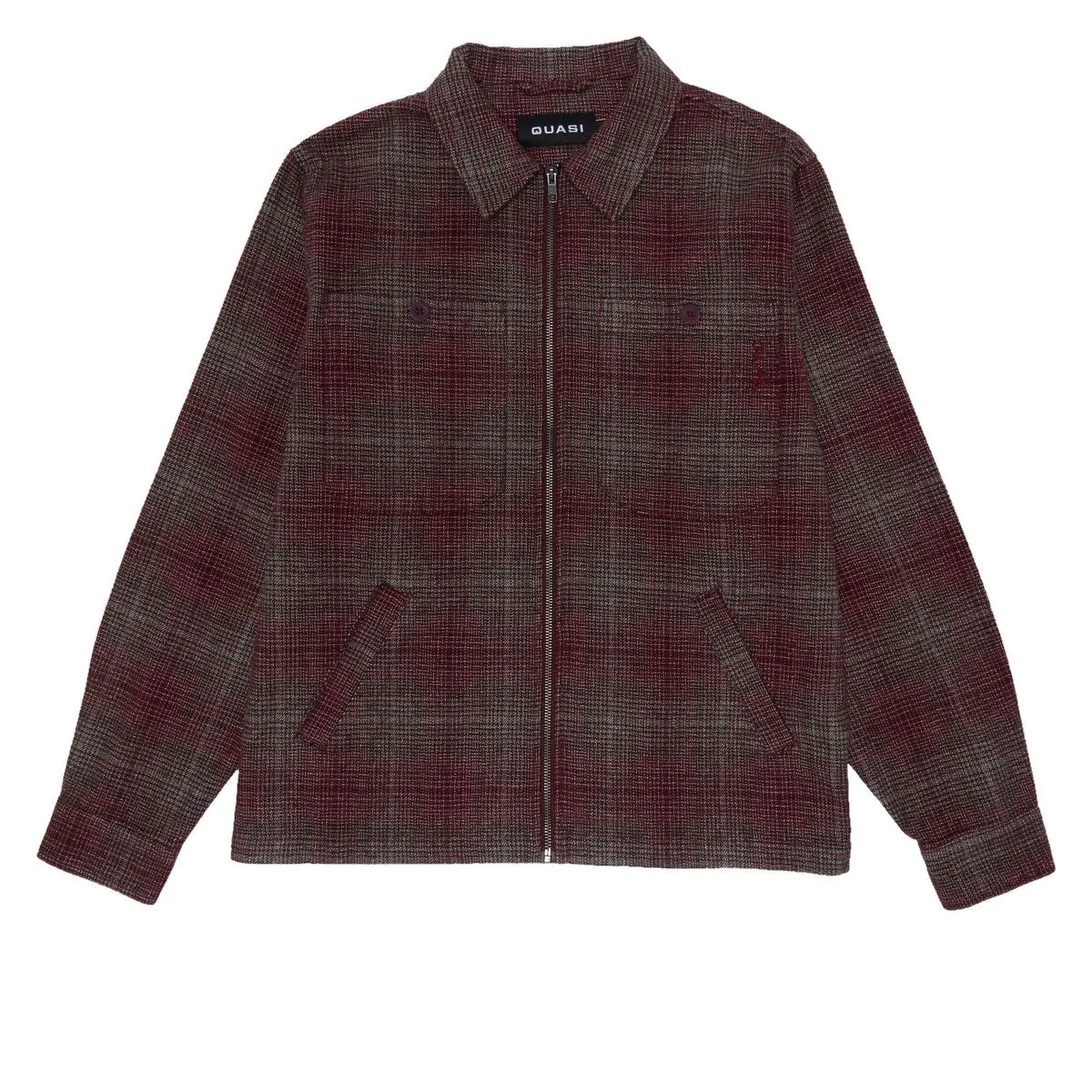 Quasi Grain Full Zip Shirt Jacket - Oxblood 1