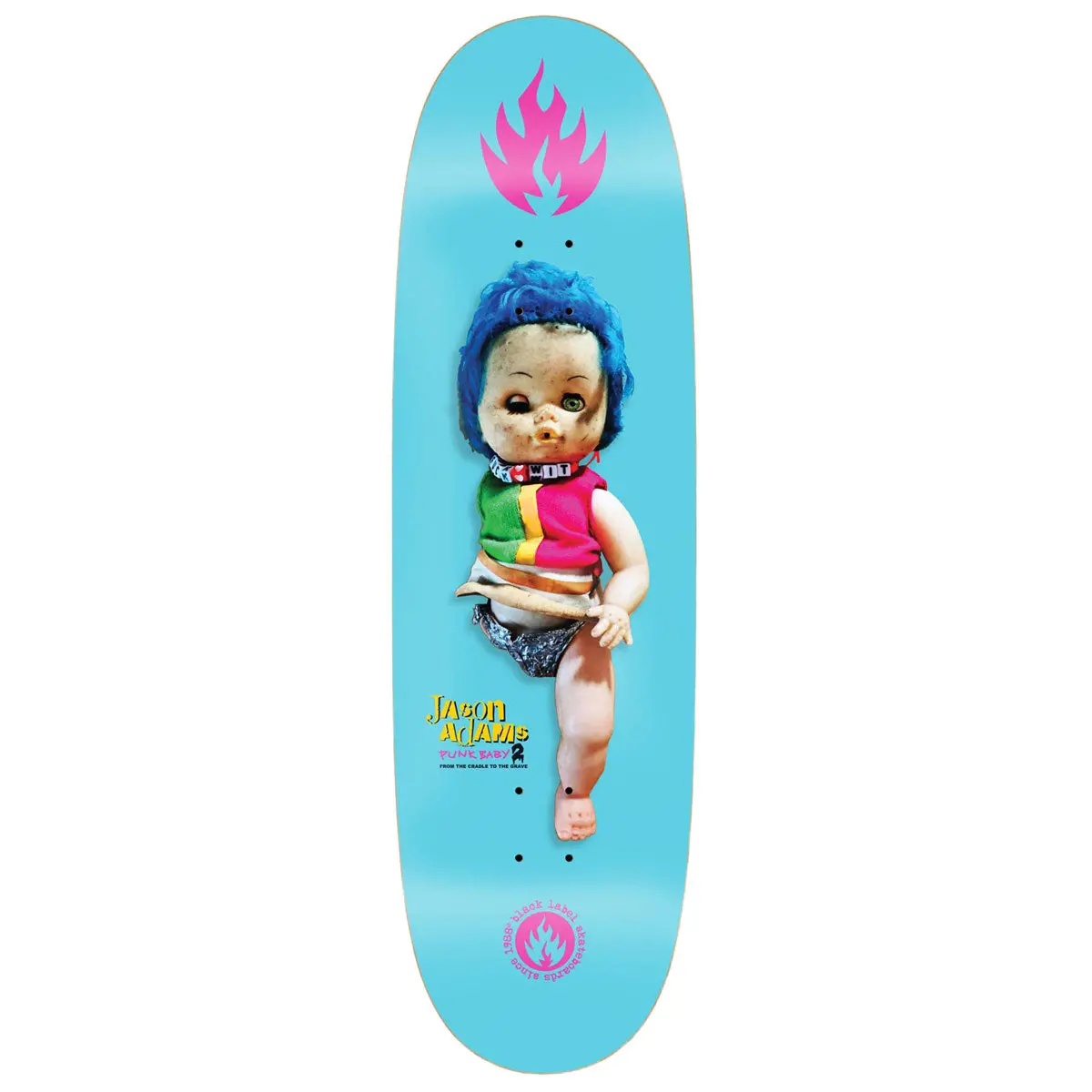 Black Label Jason Adams Punk Baby 2 Custom Egg Skateboard Deck - 9.50" 1