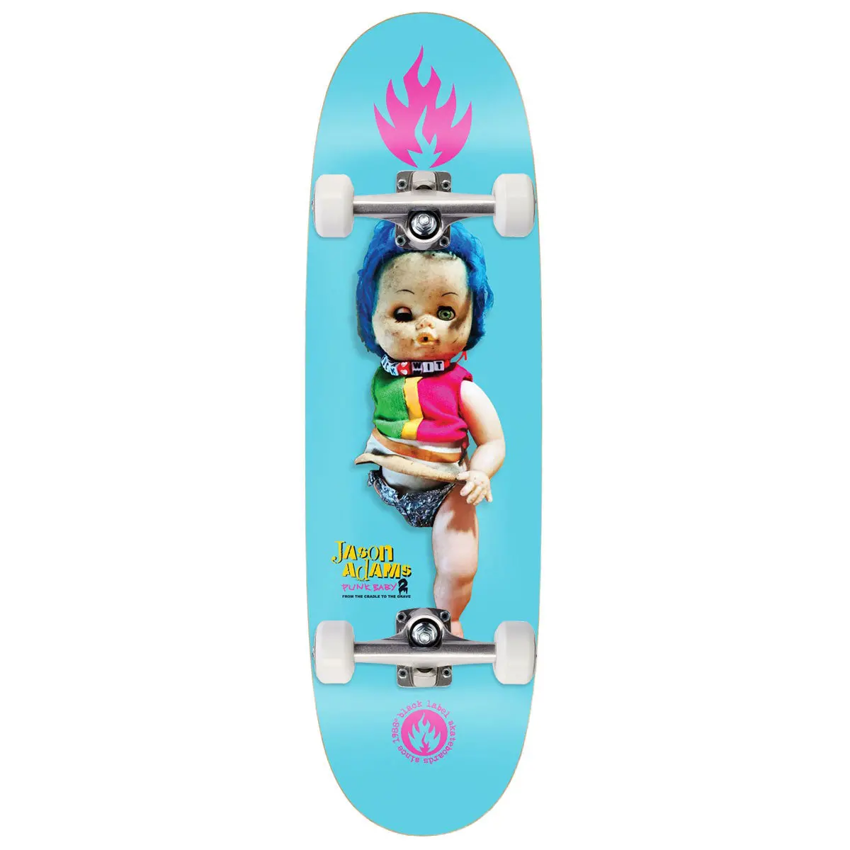Black Label Jason Adams Punk Baby 2 Custom Egg Skateboard Complete - 9.50" 1