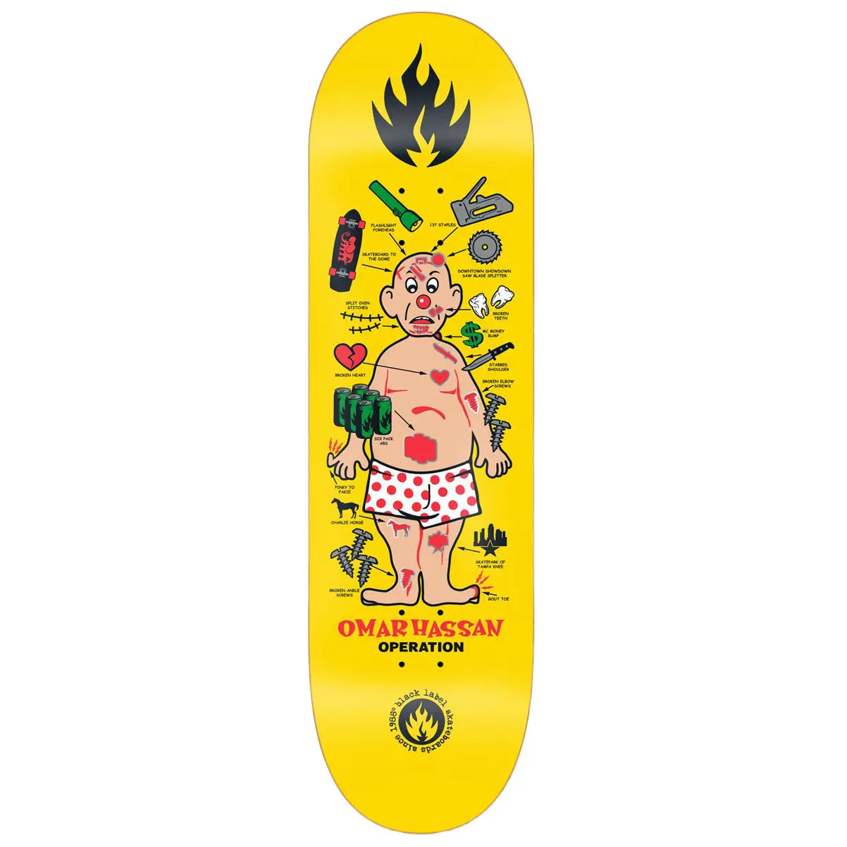 Black Label Omar Hassan Operation Skateboard Deck - 9.00" 1