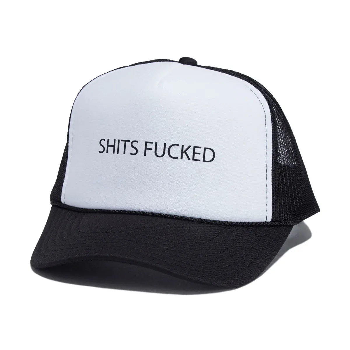 Designer Trash Shits Fucked Trucker Hat - White 1