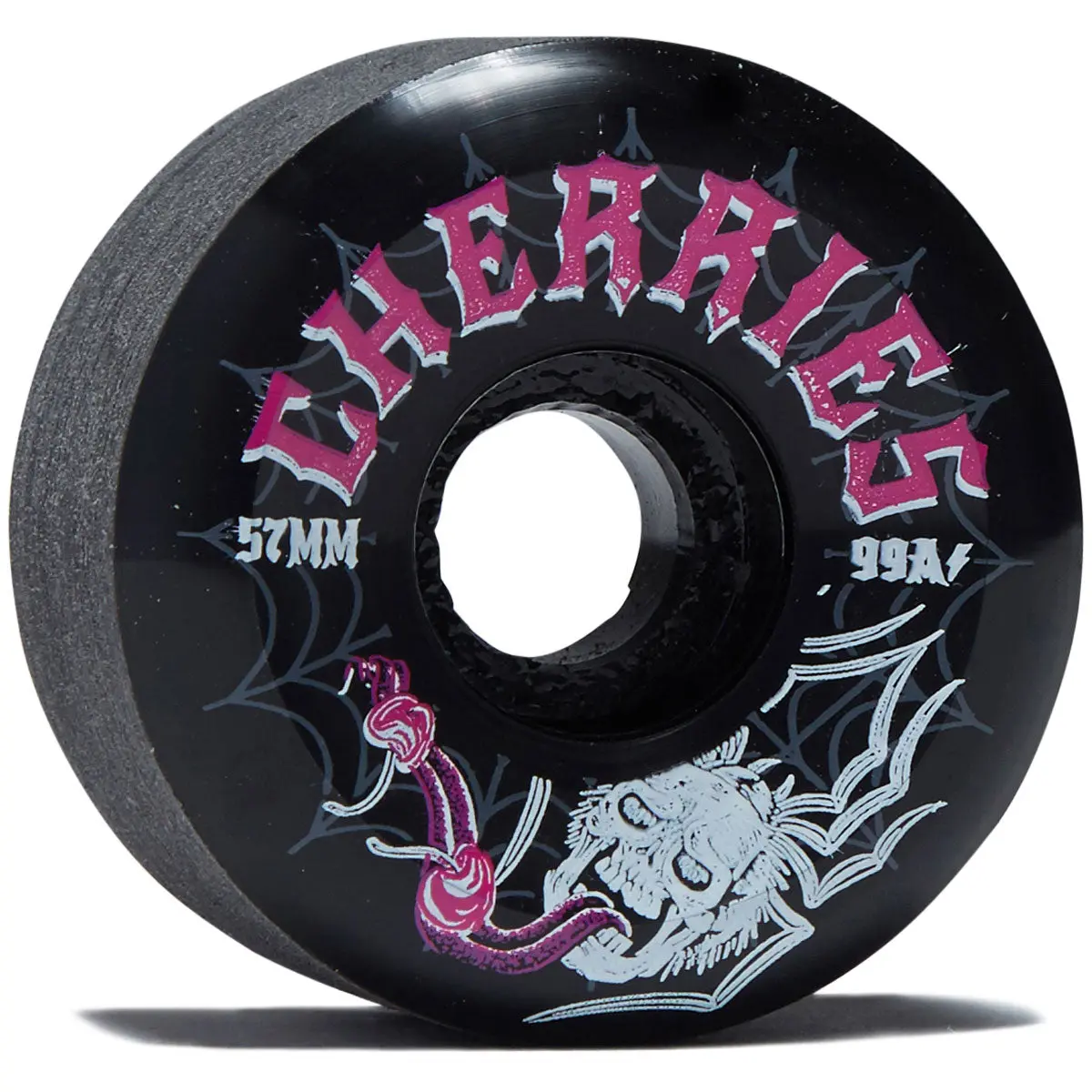 Cherries Spiders Conical Shape 99A Skateboard Wheels - Black - 57Mm 1