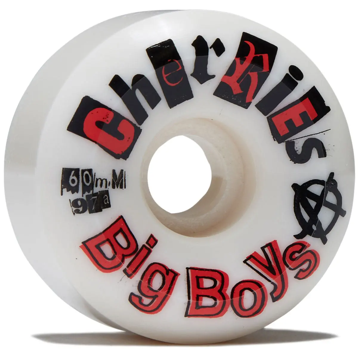 Cherries Big Boys Wide Conical Shape 97A Skateboard Wheels - White - 60Mm 1