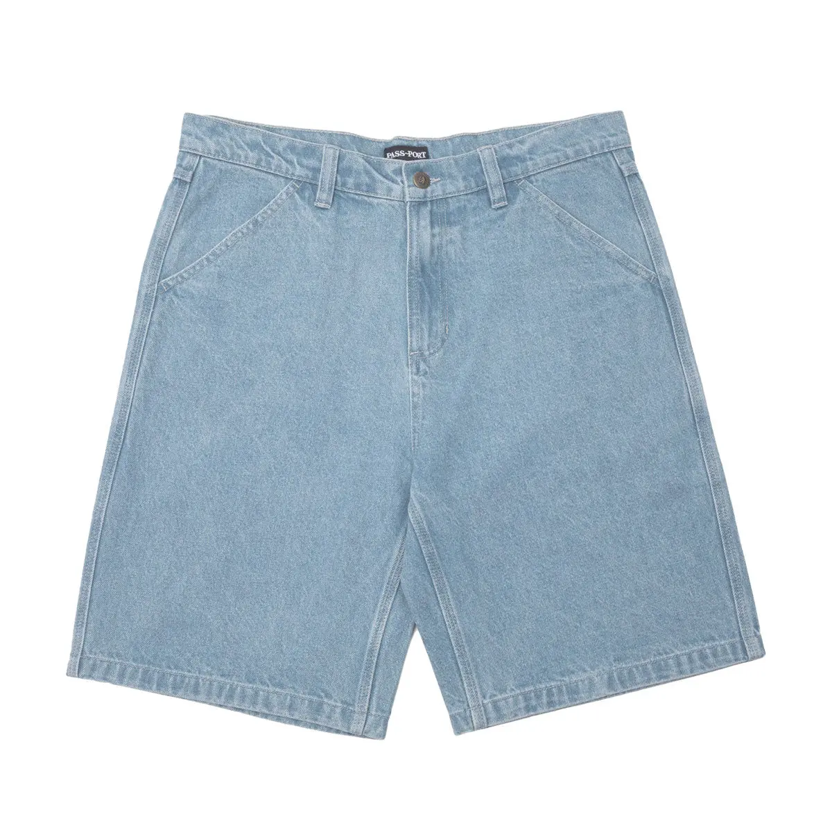 Passport Workers Club Jean Shorts - Washed Light Indigo 1
