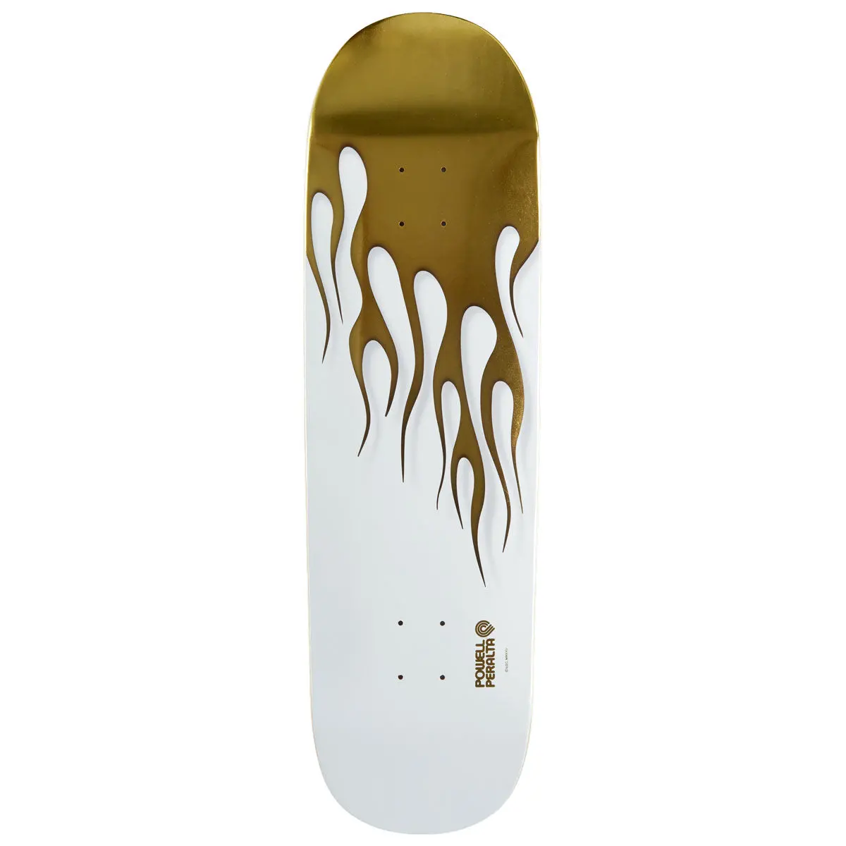 Powell-Peralta Nitro Hot Rod Flames Og 24 Skateboard Deck - White/Gold Foil - 9.375" 1