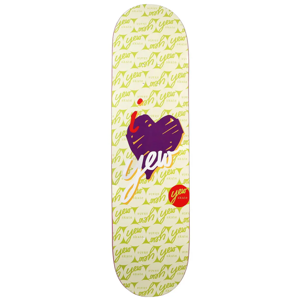 Yew I Love Yew Skateboard Deck - Green - 8.25" 1