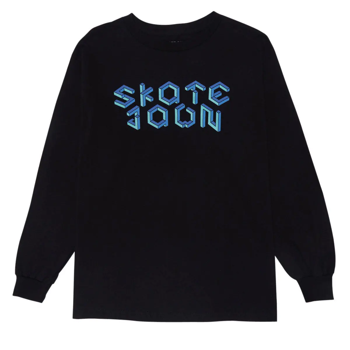 Skate Jawn Isometric Long Sleeve T-Shirt - Black 1