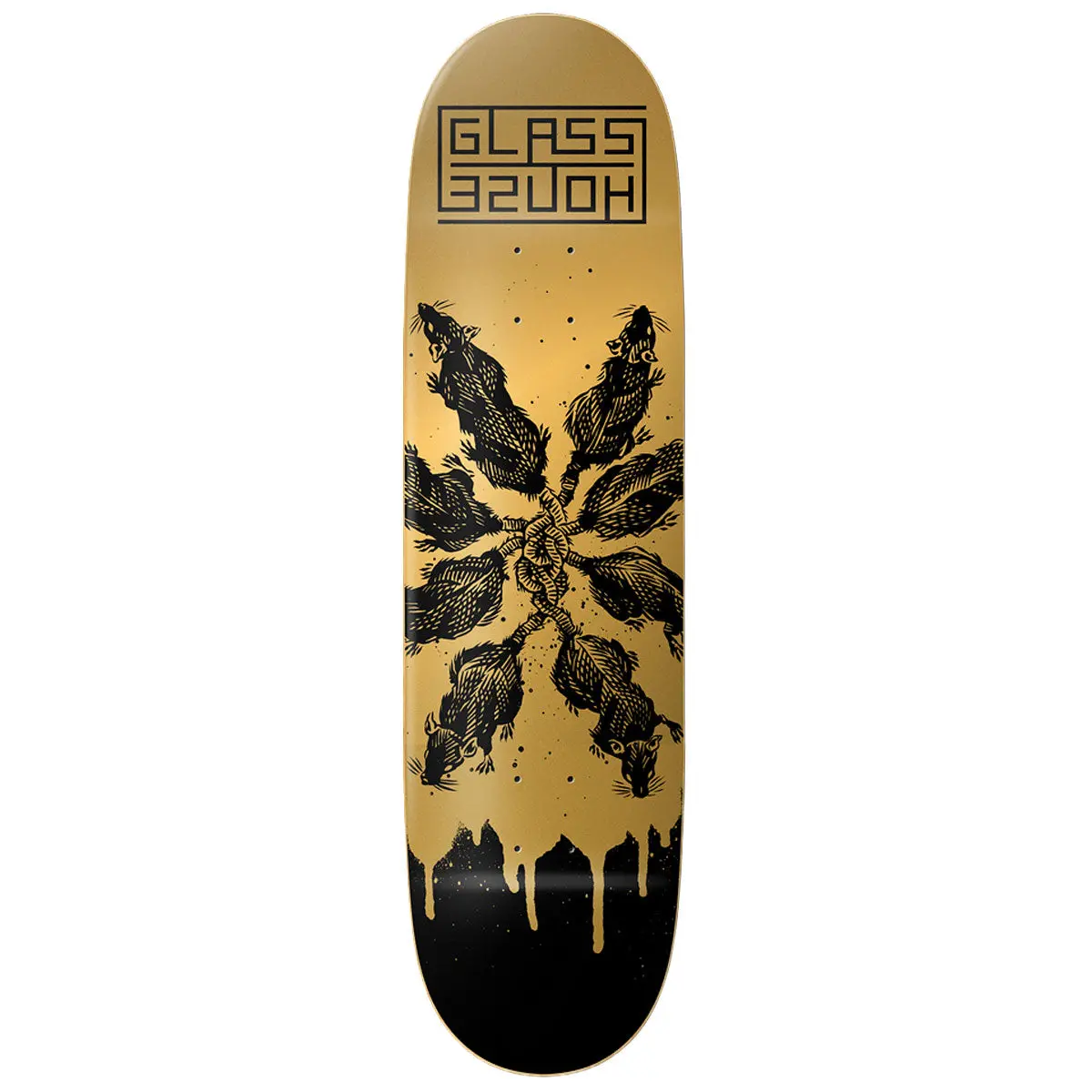 Glass House Rats Skateboard Deck - Gold/Black - 8.50" 1