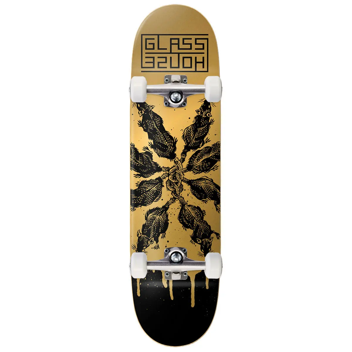 Glass House Rats Skateboard Complete - Gold/Black - 8.50" 1