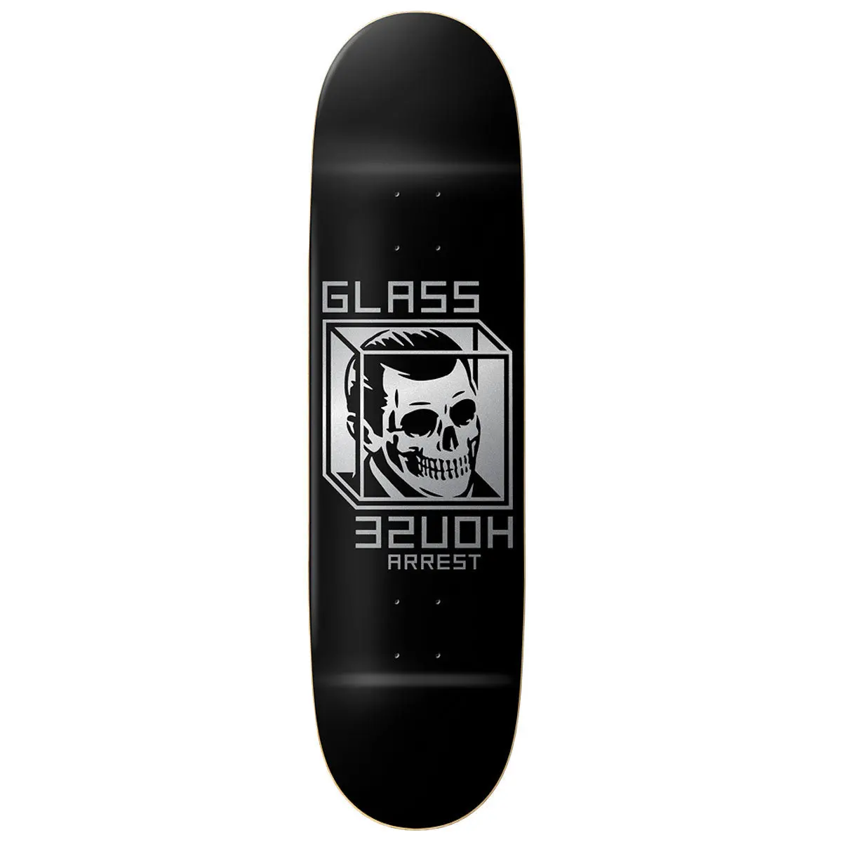 Glass House House Arrest Death Skateboard Deck - Metallic Silver - 8.375" 1