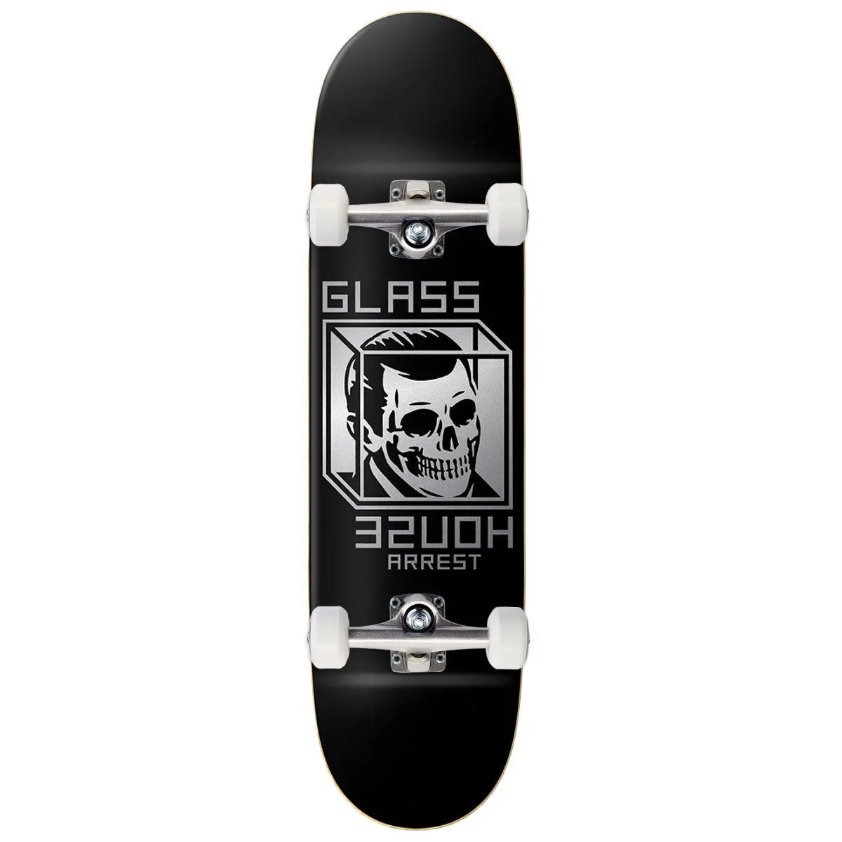 Glass House House Arrest Death Skateboard Complete - Metallic Silver - 8.375" 1
