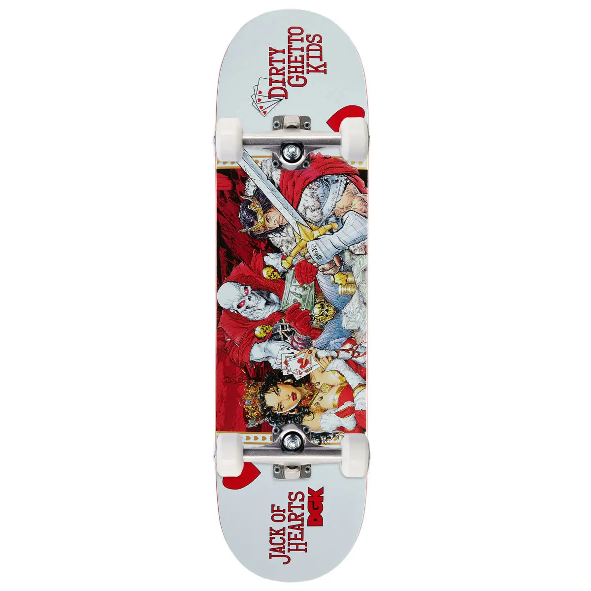 Dgk Jack Of Hearts Curtin Skateboard Complete - White - 8.25" 1