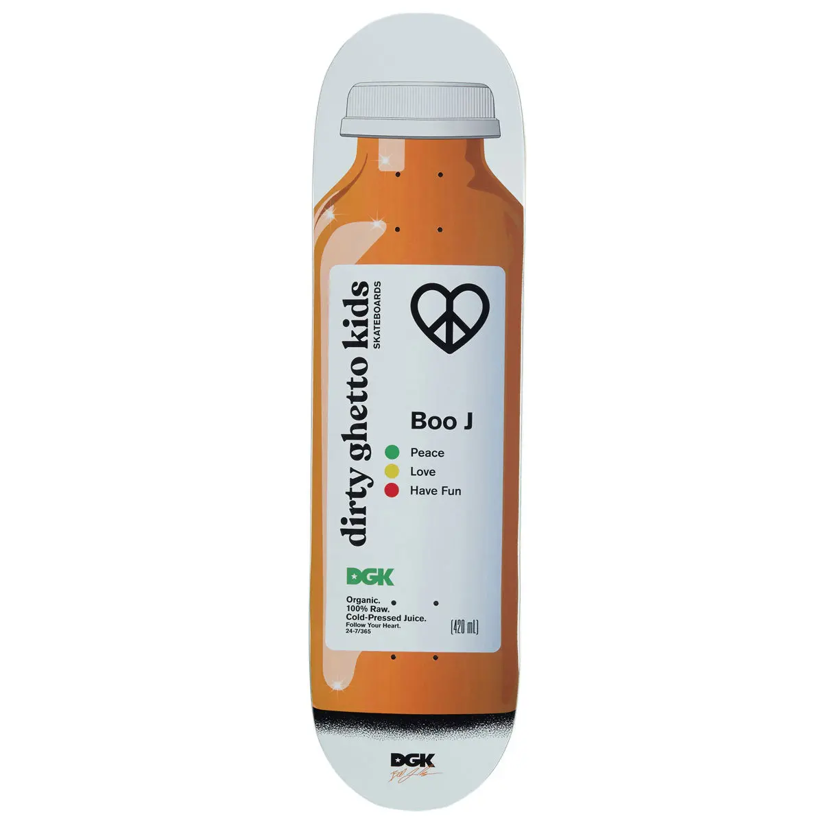 Dgk Cold Pressed Boo Skateboard Deck - White - 8.25" 1
