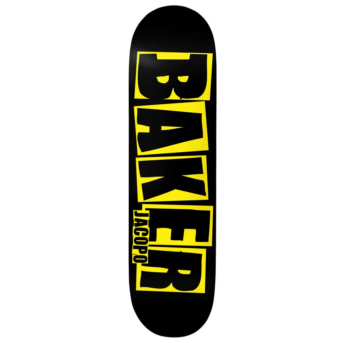 Baker Jacopo Carozzi Brand Logo Skateboard Deck - Danger Yellow - 8.00" 1