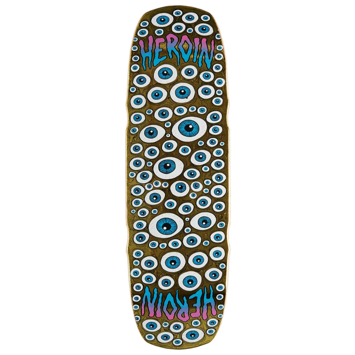Heroin Seeing Double Mutated Skateboard Deck - Gold - 9.50" 1